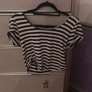 black and white crop top
